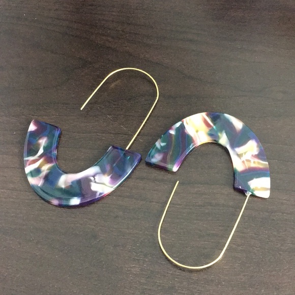 ✨ Boho Multi Color Resin Acrylic Drop Earrings - Picture 4 of 4